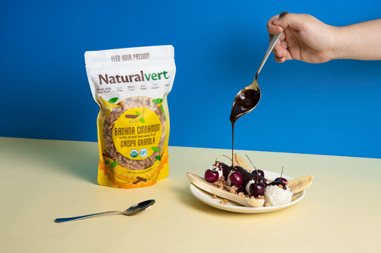 Banana Split with Banana Cinnamon Granola Topping