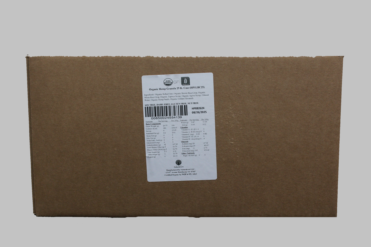 Naturalvert Organic, gluten-free, vegan granola (Bulk case)