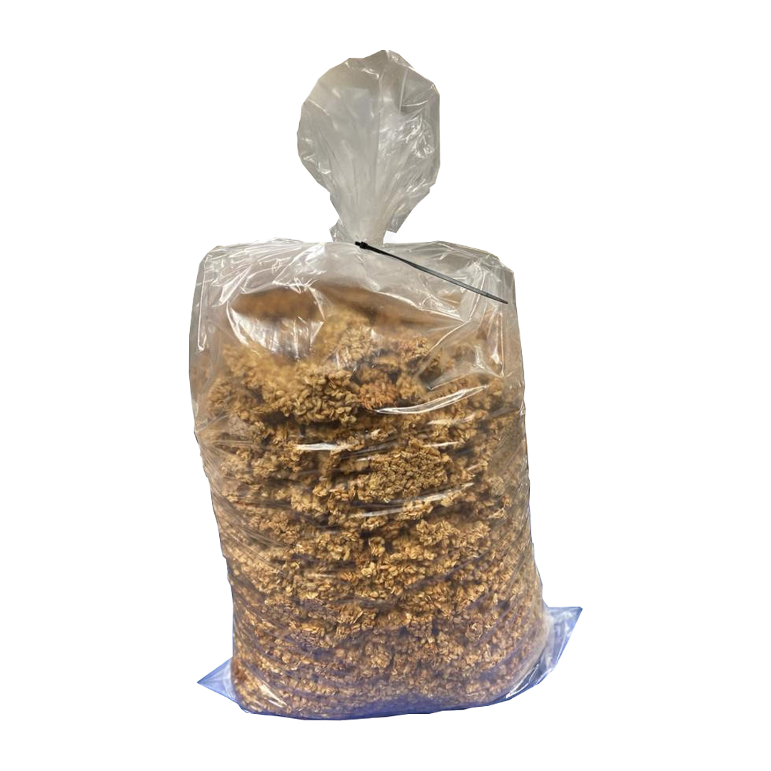 Organic, Gluten-free, vegan granola. made with real fruit. Nut free, soy free, dairy free. Flavor Blueberry vegan 25 lbs
