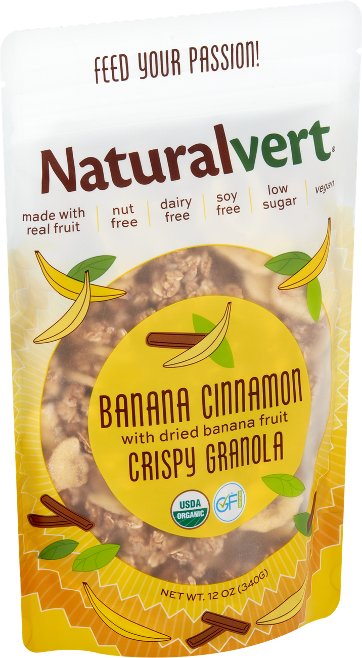 Naturalvert Banana Cinnamon crispy granola, 12 oz bag