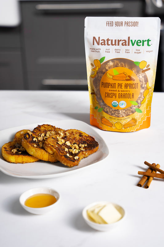French toast with Pumpkin Pie Apricot Granola
