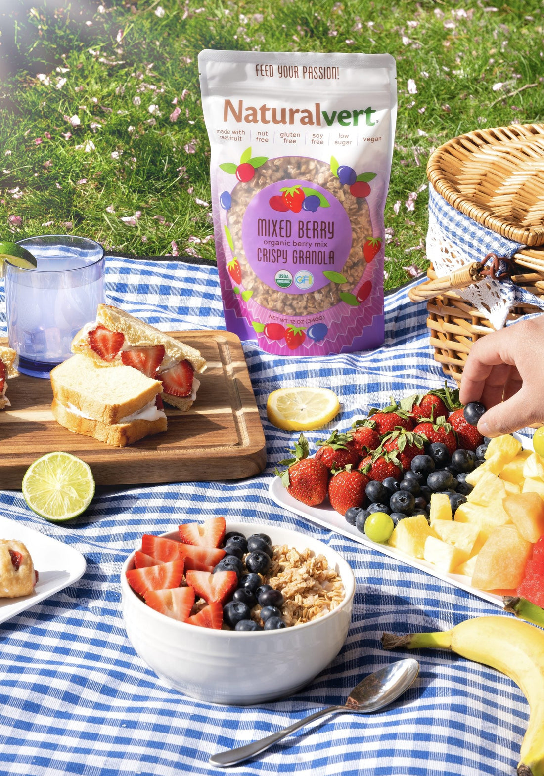 Naturalvert granola packed for an outdoor picnic snack