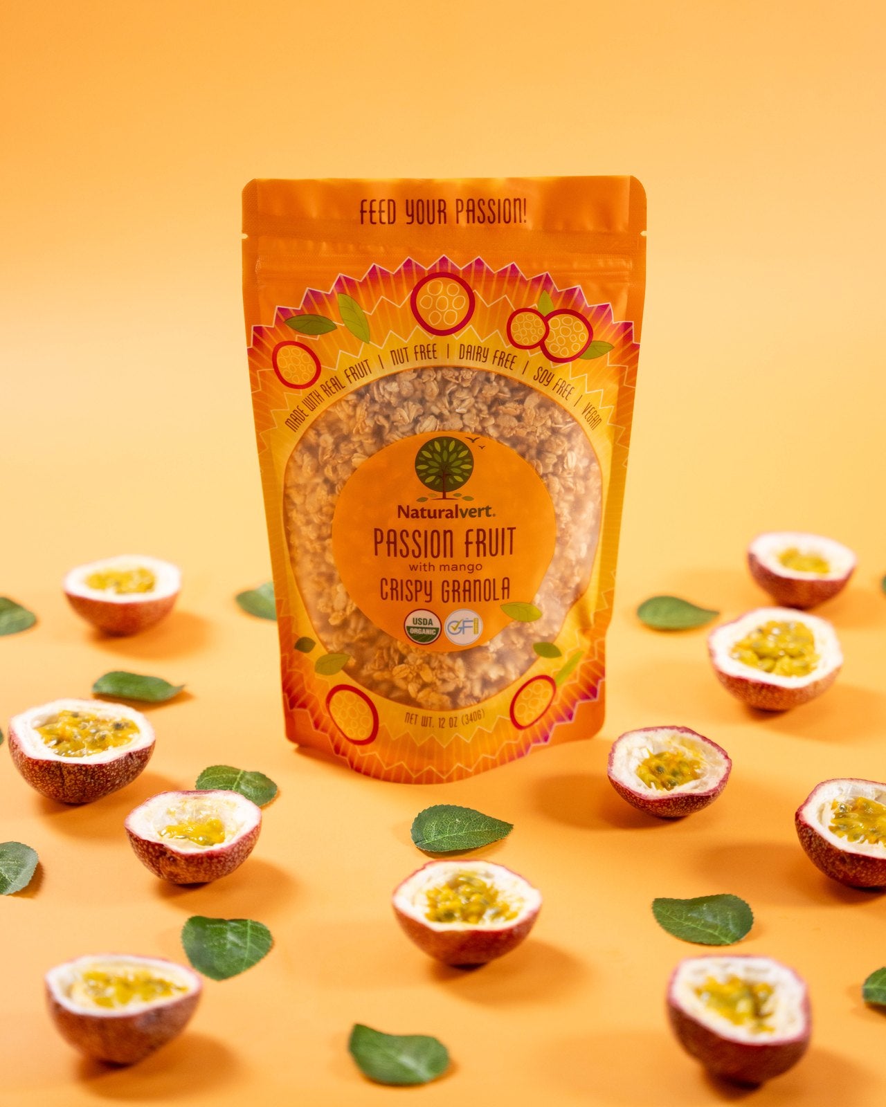 Passion Fruit Naturalvert organic granola — lifestyle photo