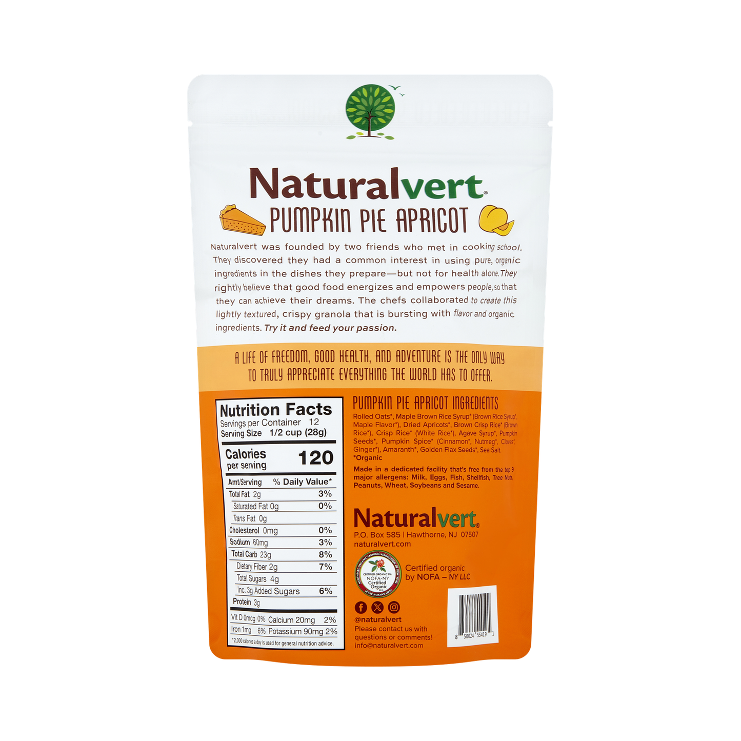 Naturalvert Brandbank — Pumpkin Pie Apricot 12 oz nutrition facts and ingredients