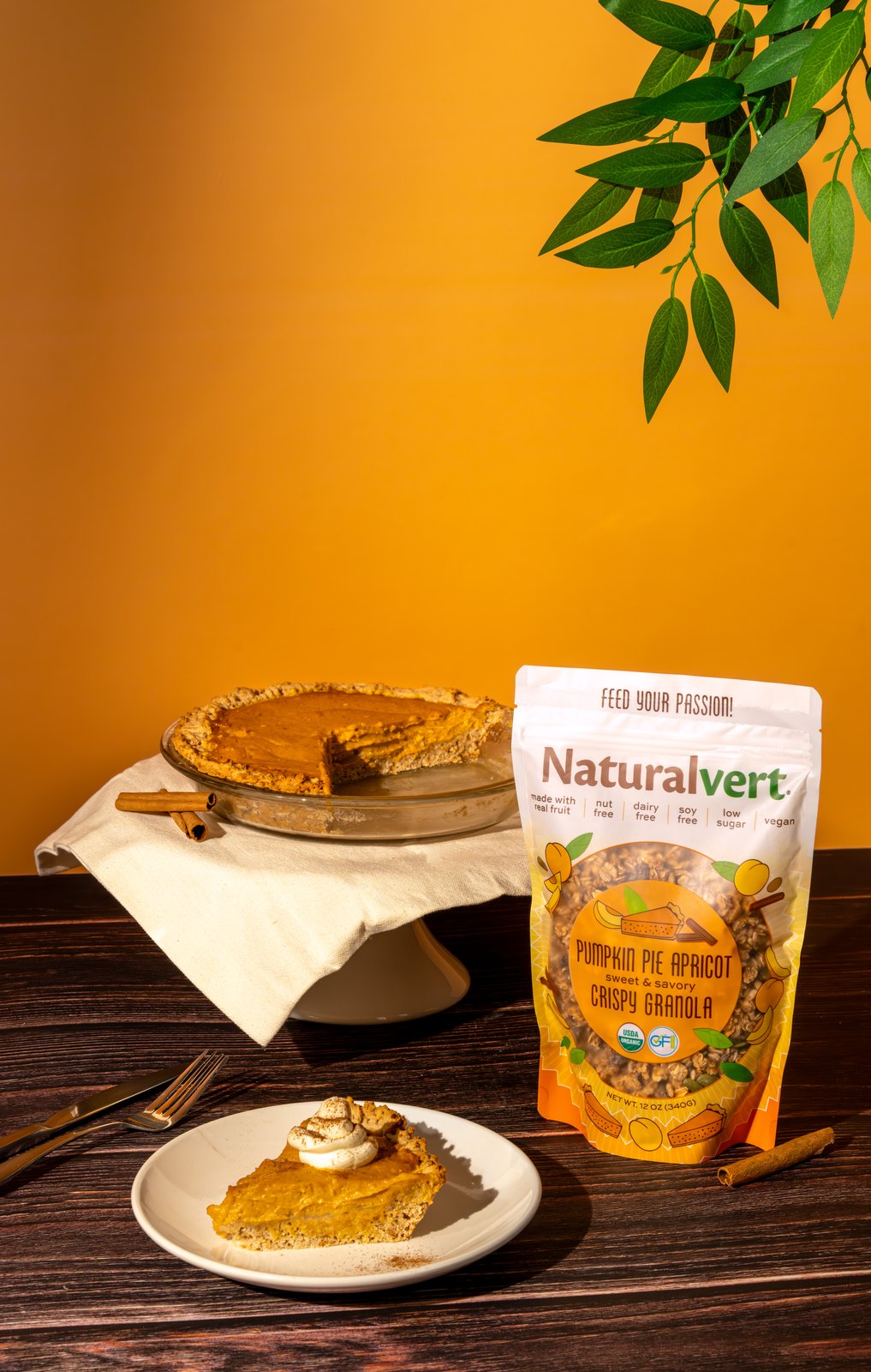 Pumpkin Pie Apricot Naturalvert organic granola — lifestyle photo
