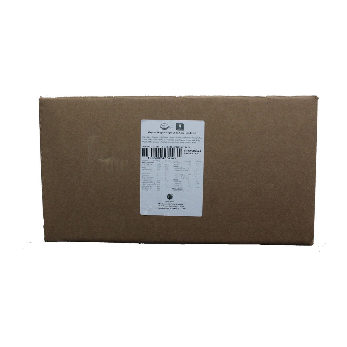 Original vegan — 25 lb bulk case, box label