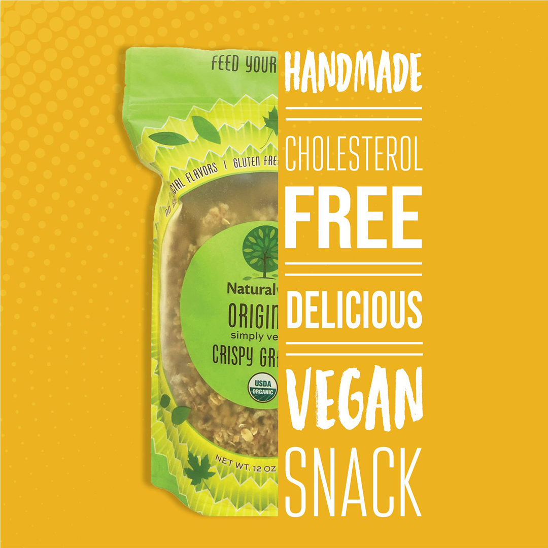 Organic, Gluten-free, vegan granola.  made with real fruit.  Nut free, soy free, dairy free.  Flavor original vegan 25 lbs