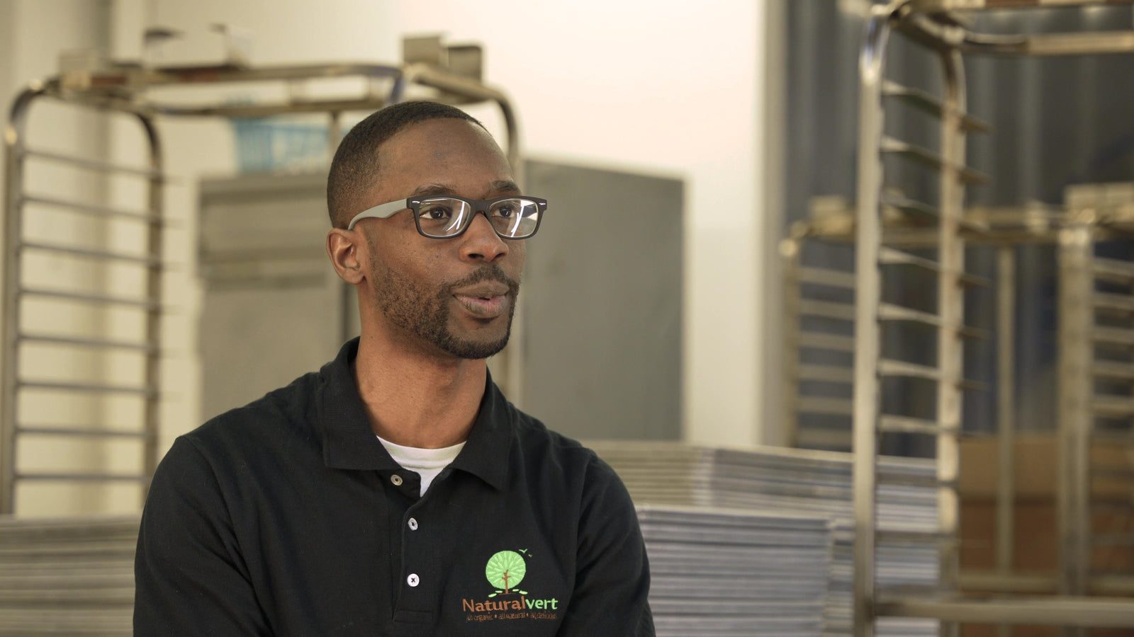 Naturalvert founder in the bakery