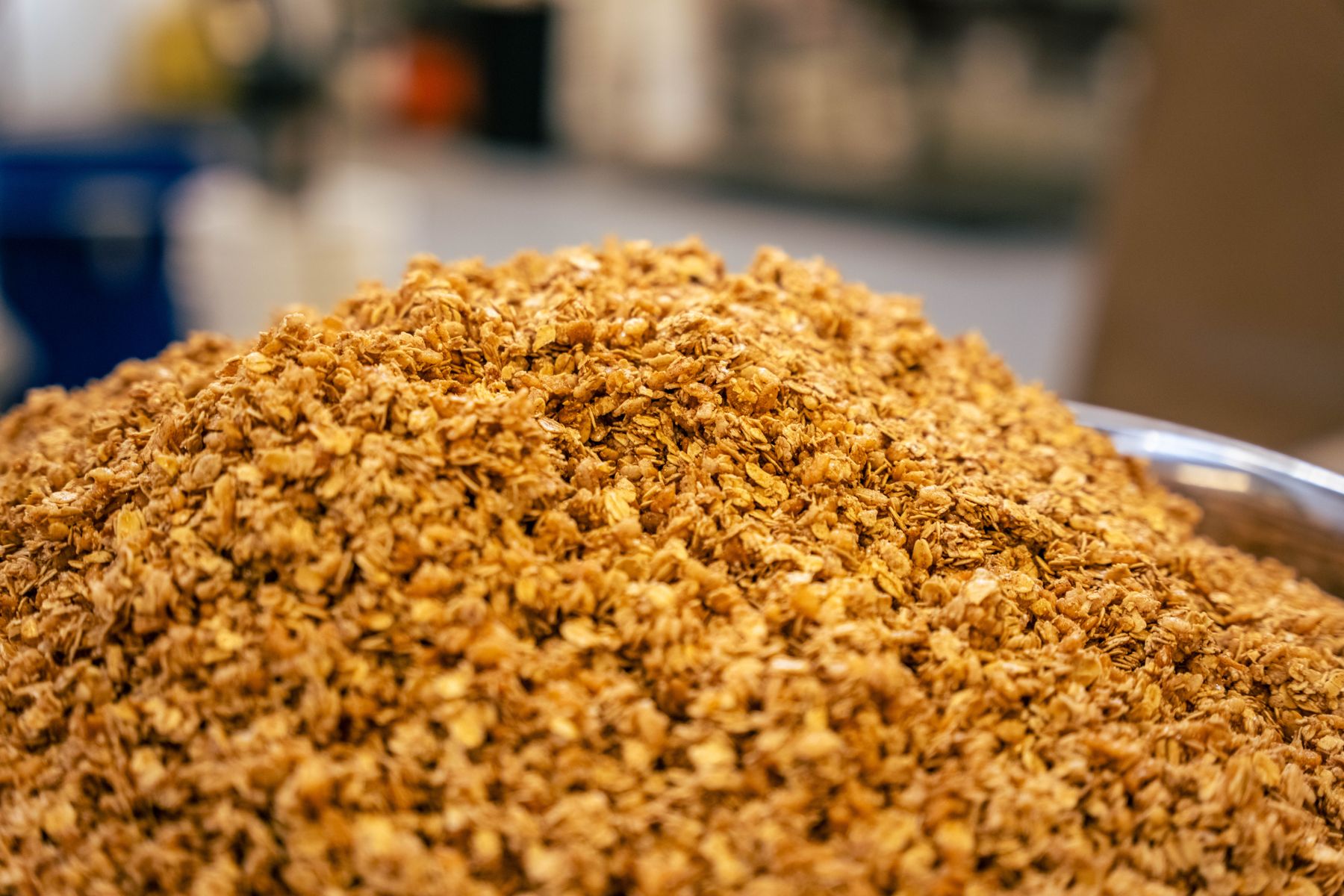 Freshly baked Naturalvert granola in bulk at the bakery